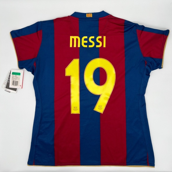Messi #19 Barcelona 2007/2008 Home ORIGINAL Nike Women Soccer Jersey (XL) - Picture 1 of 9